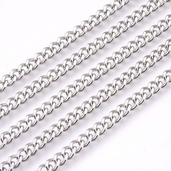 Tarnish Resistant 201 Stainless Steel Curb Chains