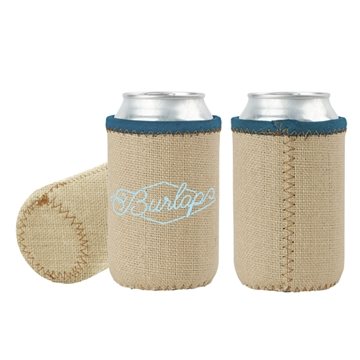 50 Customized Liam Burlap Neoprene Can Insulator - Collapsible