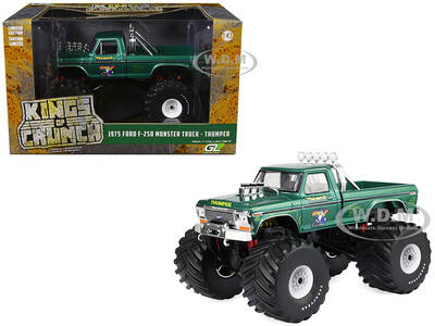 1975 Ford F-250 Monster Truck with 66-Inch Tires Thumper Green Metallic Kings of Crunch Series 1/43 Diecast Model Car by ...