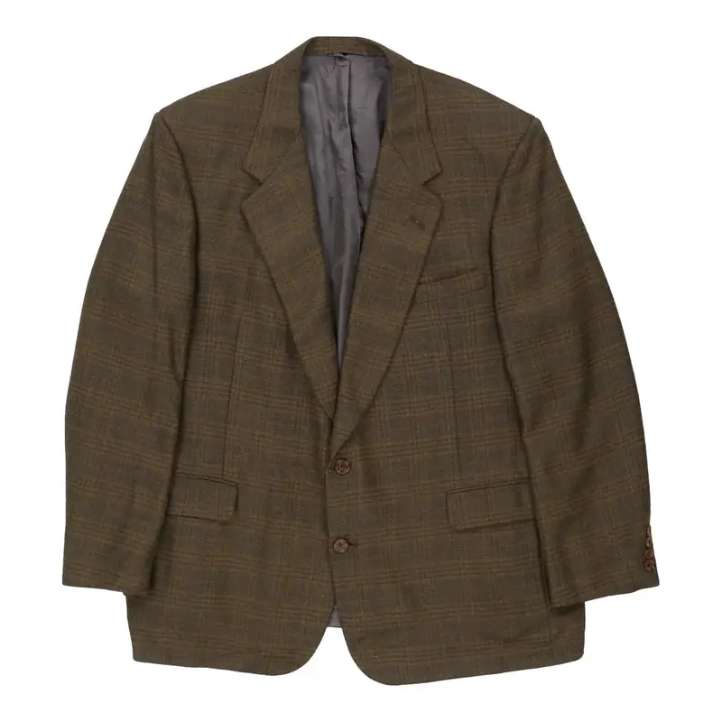 Aquascutum Checked Blazer - 2XL Brown Wool