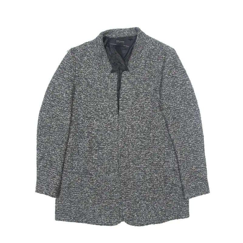 ZARA BASIC Overcoat Jacket Black Wool Womens S
