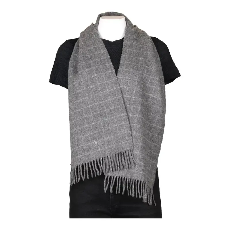 Ralph Lauren Checked Scarf - No Size Grey Wool