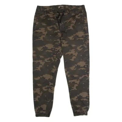 BERSHKA Cuffed Camouflage Mens Trousers Brown Regular Tapered W34 L28