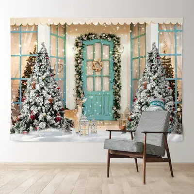 Aperturee Cheer Snowman With Deer Merry Christmas Backdrop