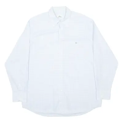 LACOSTE Mens Shirt Blue Gingham Long Sleeve XL