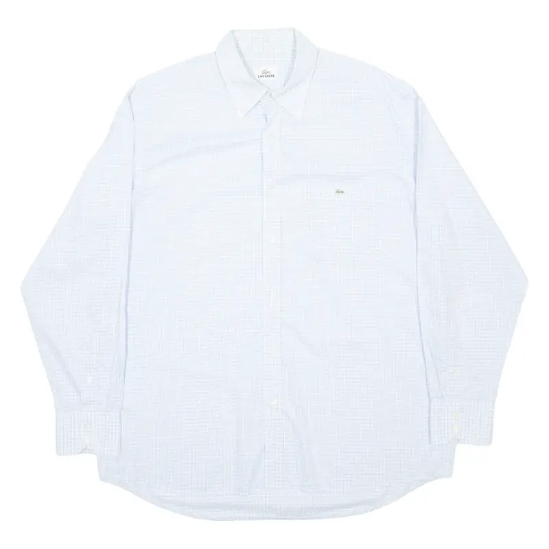 LACOSTE Mens Shirt Blue Gingham Long Sleeve XL