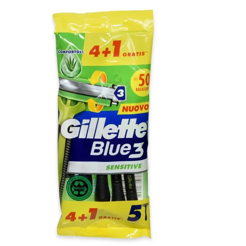 Gillette Blue 3 Sensitive Pieces + 1 Free