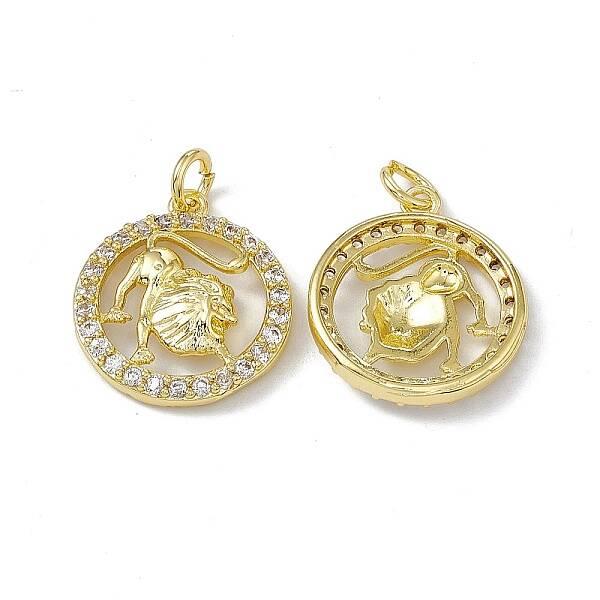 Real 18K Gold Plated Brass Micro Pave Clear Cubic Zirconia Pendants