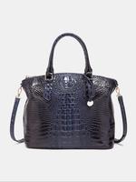 Trendy Crocodile Embossed Adjustable Strap Tote Bag, Simple Plain Large Capacity Shoulder Bag for Daily Used,  Everyday Bags,...