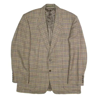BURBERRY Mens Blazer Jacket Brown Wool Gingham L