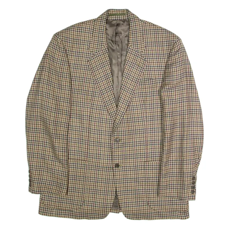 BURBERRY Mens Blazer Jacket Brown Wool Gingham L