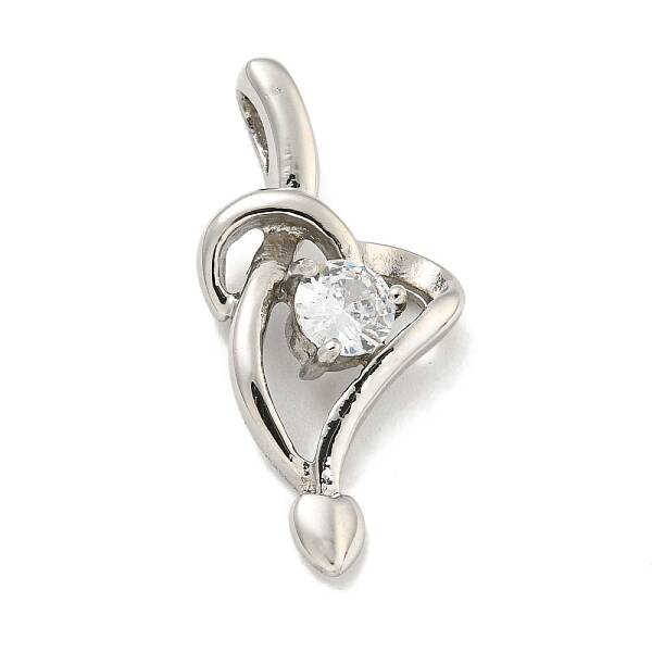 304 Stainless Steel Cubic Zirconia Pendants