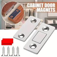 Ultra-Thin Magnetic Door Catch Closer , Strong Adhesive Cabinet Door Magnets,Stainless Steel Drawer Magnet Catch for Sliding ...