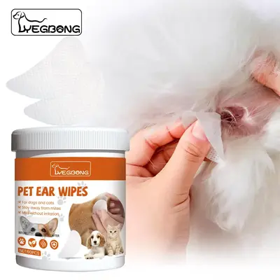 50pcs Pet Ear Cleaning Wipes, Pet Ear Wipes, Ear Cleansing Pads for Dogs and Cats