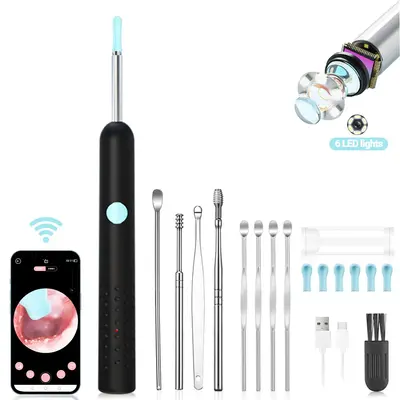 Ear Wax Removal Kit with Camera – 1080P HD Ear Cleaner with 6 Tips – Ear Wax Remover Otoscope for iOS & Android – Safe ...