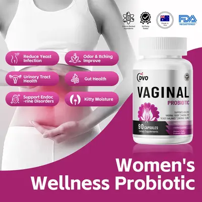 DVO Women's Wellness Probiotics for Odor Removal, Dryness, with 60 Billion Probiotic & Cranberry, Probióticos para Mujeres U...