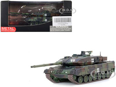 Leopard 2A6 Main Battle Tank Green Camouflage Ukrainian Army Armor Premium Series 1/72 Diecast Model by Panzerkampf