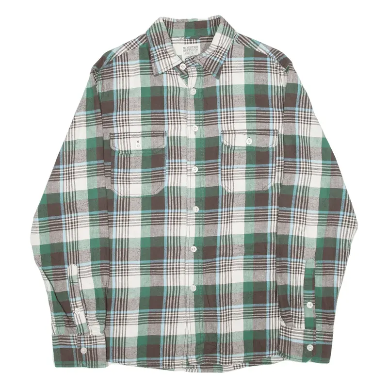 MOSSIMO Shirt Green Check Long Sleeve Mens M