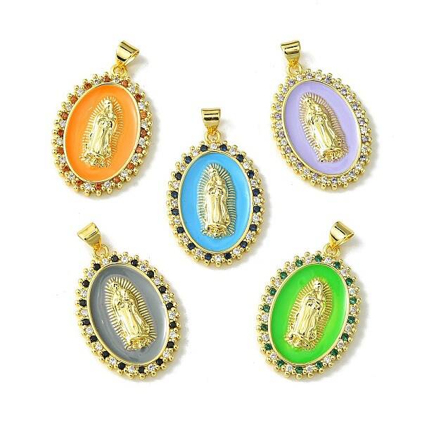 Brass Micro Pave Cubic Zirconia Pendants