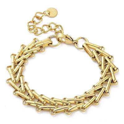 304 Stainless Steel Triangle Link Chain Bracelets for Women