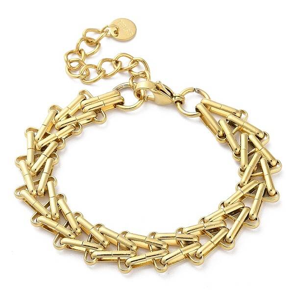 304 Stainless Steel Triangle Link Chain Bracelets for Women