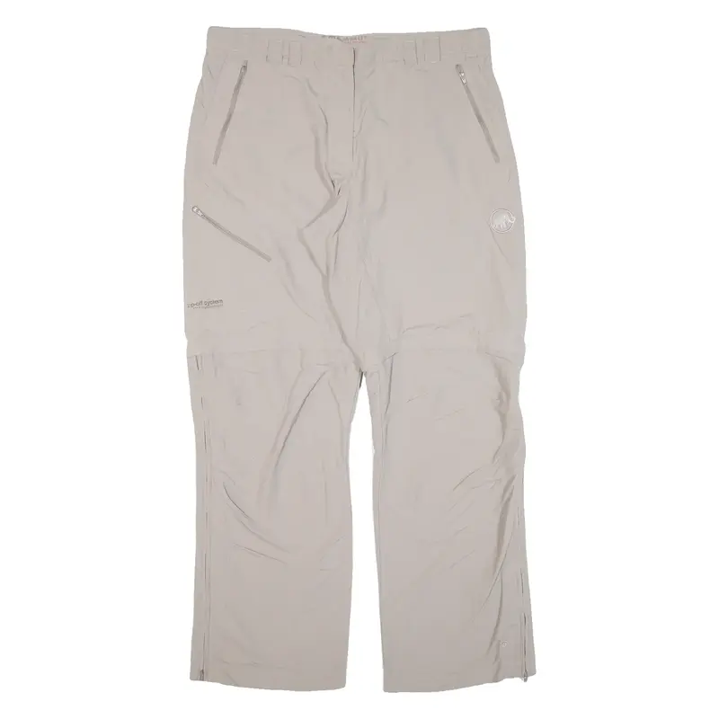 MAMMUT Zip-off Womens Trousers Beige Relaxed Straight W34 L30