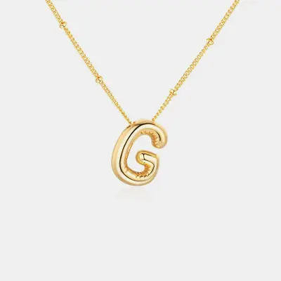 18K Gold Letter Pendant Necklace