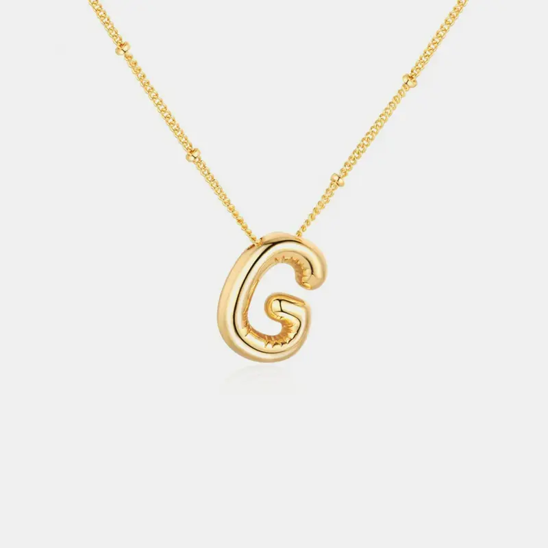 18K Gold Letter Pendant Necklace