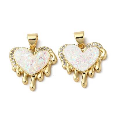 Brass Micro Pave Cubic Zirconia Pendants