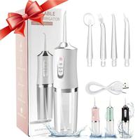 Rechargeable Water Flosser, Portable Oral Irrigator with 4 Counts Jet Tips, Waterproof Teeth Cleaner, 3 Modes Teeth Cleaning ...