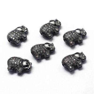 Rack Plating Brass Cubic Zirconia Beads