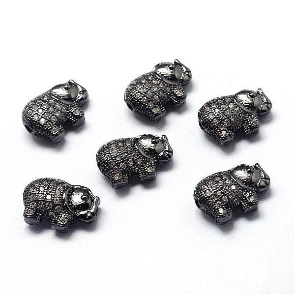 Rack Plating Brass Cubic Zirconia Beads