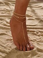 Women's Boho Multi-layer Chain Anklet,  Fashionable Anklet for Women & Girls, Party Daily Clothing Decor, Trendy All-match & ...