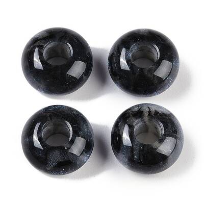 Resin European Beads with Glitter Powder