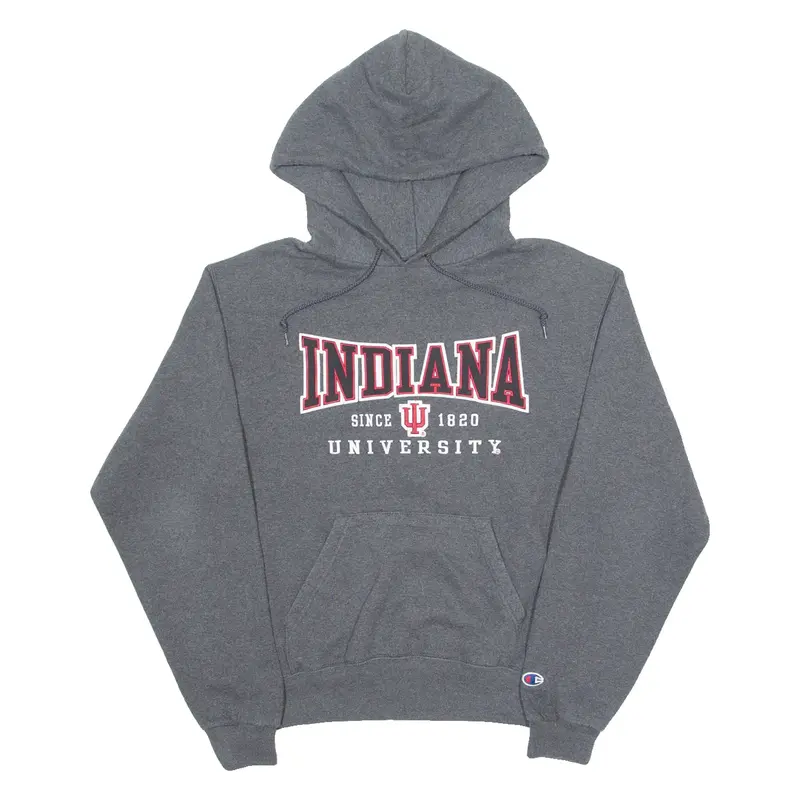 CHAMPION Indiana University Mens Grey Hoodie USA S