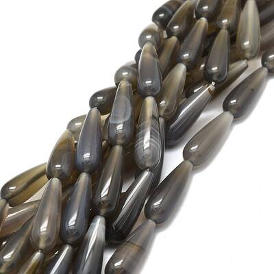 Natural Grey Agate Beads Strands