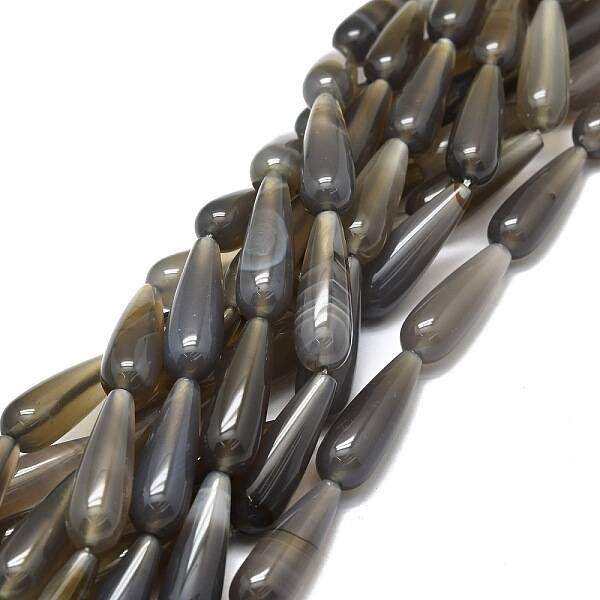 Natural Grey Agate Beads Strands