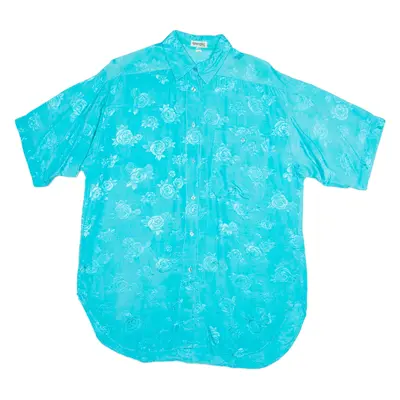 SPENGLER Womens Shirt Blue Floral Long Sleeve M