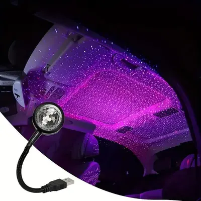 USB Projector Atmosphere Light, Car Interior Decorative Light, RGB Car LED Light, Universal Car Interior Decoration Accessori...