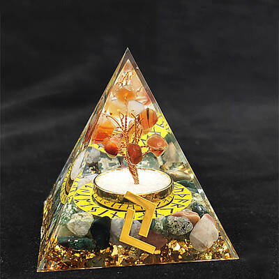 Viking Rune Symbol-Harvest Orgonite Pyramid Resin Display Decorations