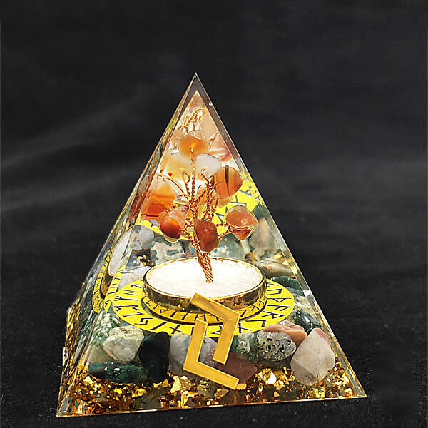 Viking Rune Symbol-Harvest Orgonite Pyramid Resin Display Decorations