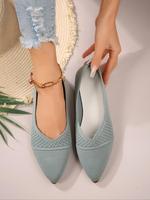 Women's Solid Color Pointed Toe Ballet Flats, Casual Comfortable Breathable Flat Shoes, All-match Commuter Shoes for Work & D...
