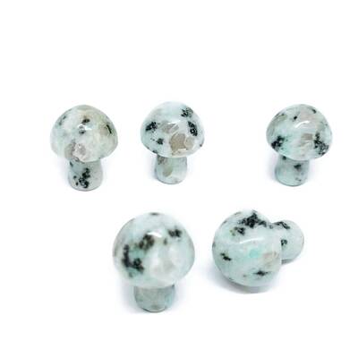 Natural Sesame Jasper Healing Mushroom Figurines