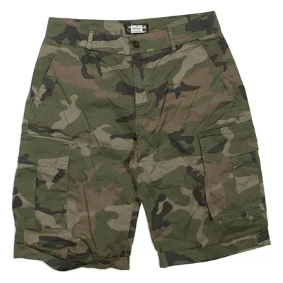 MASON'S Mens Cargo Shorts Green Camouflage M W32