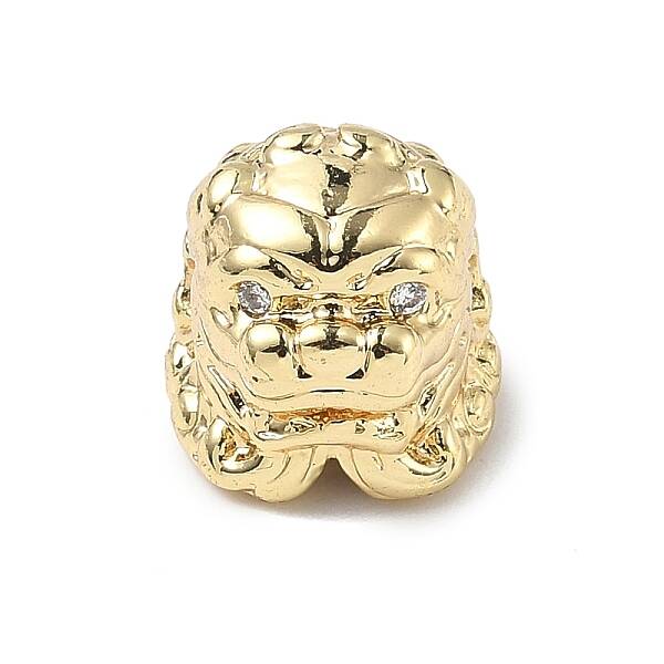 Brass Micro Pave Cubic Zirconia Beads