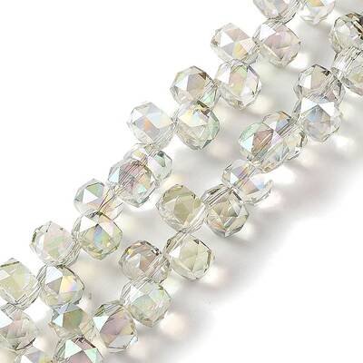 Half Rainbow Plated Electroplate Beads Strands