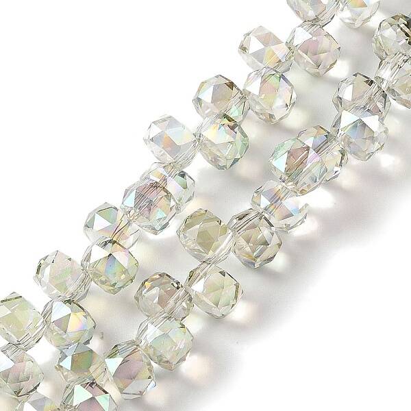 Half Rainbow Plated Electroplate Beads Strands