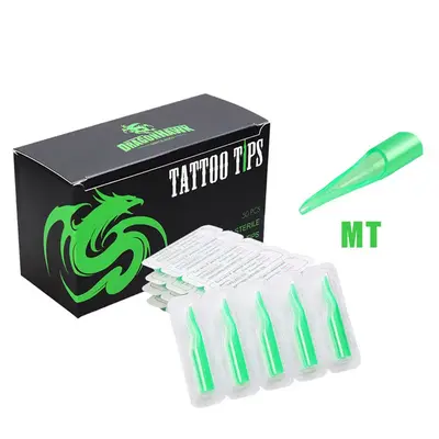 50Pcs Disposable Tattoo Tips Nozzle Tube Green Color M