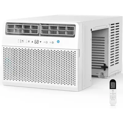 ZAFRO Window Air Conditioner, Window AC Unit Cooling Room 450sq.ft, Dehumidifier Mode and 3 Fan Speed, 24H Timer, Saddle Moun...