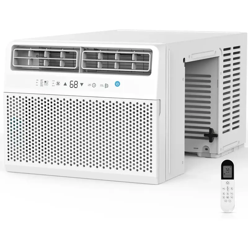 ZAFRO Window Air Conditioner, Window AC Unit Cooling Room 450sq.ft, Dehumidifier Mode and 3 Fan Speed, 24H Timer, Saddle Moun...